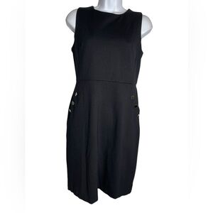 Talbots dress size 2 petite classic black sleeveless dress w/side buttons 🖤🖤🖤